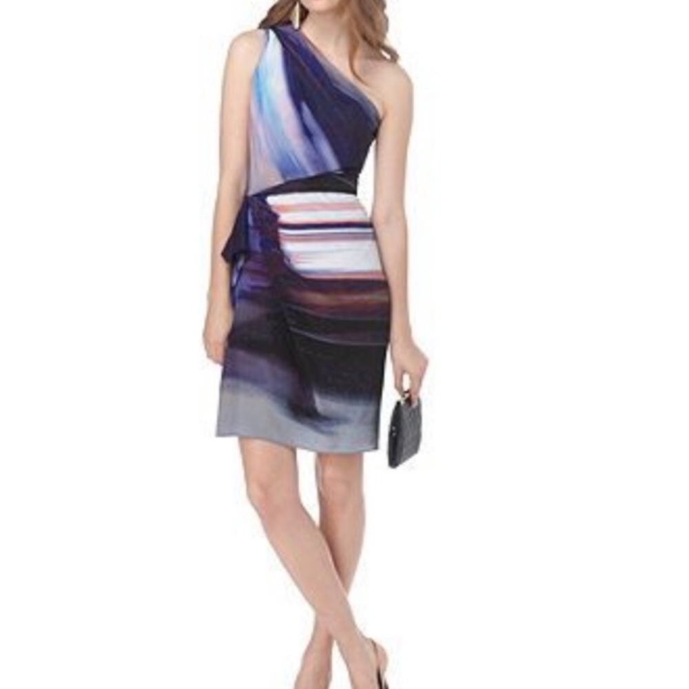 Rachel Roy One Shoulder Water Color Dress